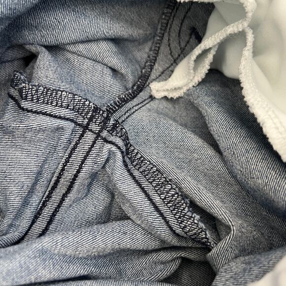 Spanx Denim Jeans Kick Flare Pull On Medium Blue Wash Women's Sz L 20541R Pants - Picture 8 of 11